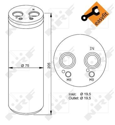 Dryer, air conditioning EASY FIT 33204 NRF Audi NRF 33204