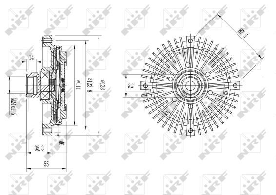 NRF Fan Clutch BMW 49567 11521271416,11521287829,11521289120 Viscous Coupling,Viscous Fan,Viscous Clutch,Viscous Fan Clutch,Clutch, radiator fan