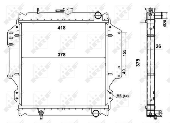NRF Engine radiator SUZUKI 513161 1770083001,17700C83001,1770083000 Radiator, engine cooling,Radiator,Engine cooler 1770083001,1770083002,1770083010