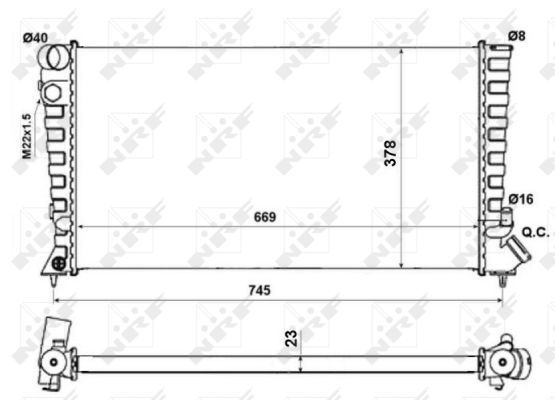 NRF Engine radiator PEUGEOT,CITROËN 58189A 133041,1330E1,1330E2 Radiator, engine cooling,Radiator,Engine cooler 1331FG,1331TZ,1331Y8,1331ZT,1331ZV