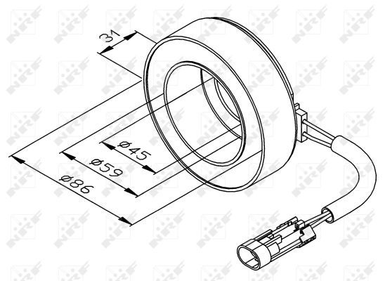 NRF Coil, magnetic-clutch compressor 38475  OPEL,RENAULT,SUZUKI,ZAFIRA B (A05),Corsa C Schrägheck (X01),Meriva A (X03),Astra G CC (T98),Zafira A (T98)