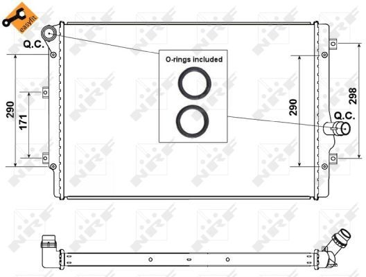 NRF Engine radiator Brazed cooling fins 53425 Radiator, engine cooling,Radiator VW,AUDI,SKODA,Golf V Schrägheck (1K1),TOURAN (1T1, 1T2),GOLF VI (5K1)