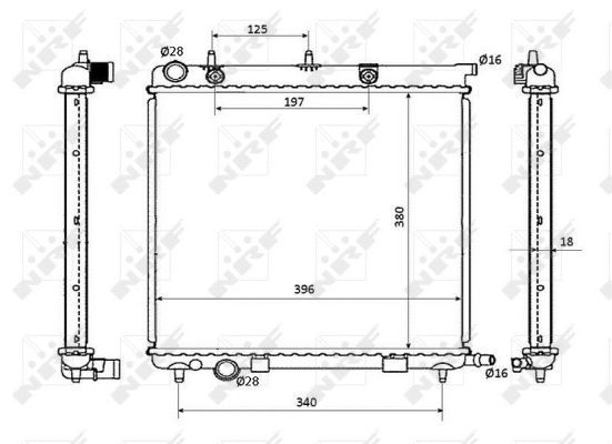 NRF Engine radiator PEUGEOT,CITROËN 53863 1330C0,1330C2,1330Q0 Radiator, engine cooling,Radiator,Engine cooler 1330S1,1330W8,1331TS,1331TV,9638520280