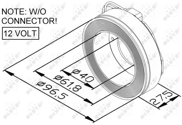 NRF Coil, magnetic-clutch compressor VW,AUDI,MERCEDES-BENZ 38447 46336396,46405414,46427337 46438366,46479556,46536396,4677346,46775094,50503374,05,