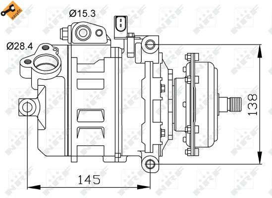 NRF AC Compressor VW 32148 3D0820805B,3D0820805E,3D0820805F Compressor, air conditioning 3D0820805G,3D0820805Q,7H0820805B,7H0820805C,7H0820805E