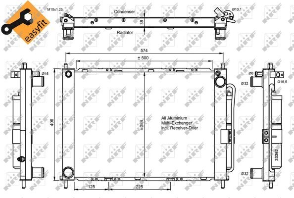 NRF Radiator pack with seal ring 35886  RENAULT,NISSAN,Clio III Schrägheck (BR0/1, CR0/1),MODUS / GRAND MODUS (F/JP0_),CLIO Grandtour (KR0/1_)