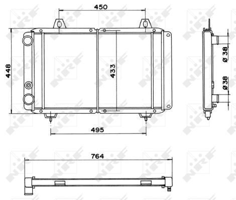NRF Engine radiator FIAT,PEUGEOT,CITROËN 52035 5931556,5933429,5937176 Radiator, engine cooling,Radiator,Engine cooler 5981188,5981189,71735352,1300J9