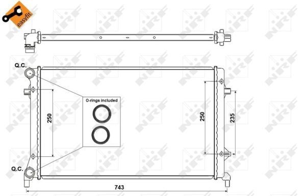 NRF Engine radiator Mechanically jointed cooling fins 53404 Radiator, engine cooling,Radiator VW,AUDI,SKODA,Golf V Schrägheck (1K1),TOURAN (1T1, 1T2)