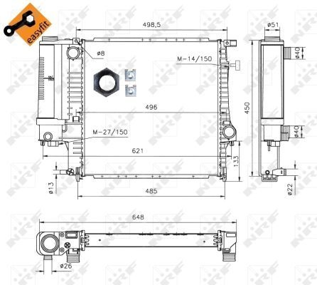 NRF Engine radiator BMW 53849 1469176,17101247145,17111719108 Radiator, engine cooling,Radiator,Engine cooler 17111719263,17111723990,17111728905