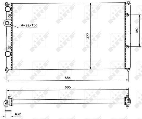 NRF Engine radiator VW,SEAT 58093 1H0121253A,1H0121253CB,1H0121253L Radiator, engine cooling,Radiator,Engine cooler 1HM121253D,6K0121253AA,6K0121253AL