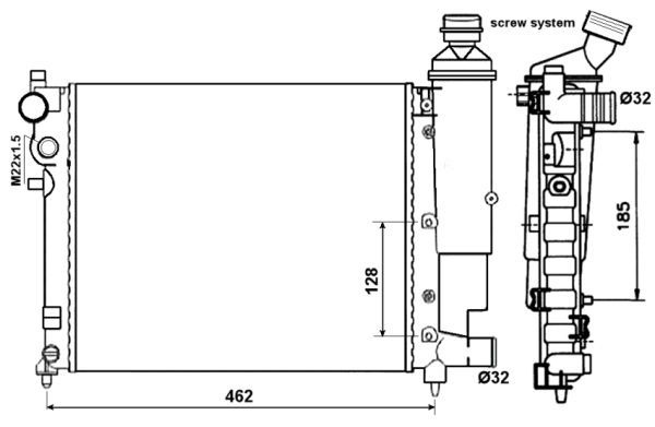NRF Engine radiator PEUGEOT,CITROËN 58067 1301SQ,1301SR,1301SW Radiator, engine cooling,Radiator,Engine cooler 1301TA,1330A6,1331S8,1331TF,1301SQ