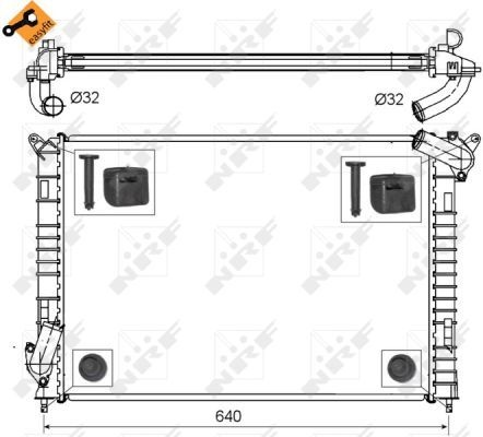 NRF Engine radiator MINI 53808 1475554,17117541091,17117570489 Radiator, engine cooling,Radiator,Engine cooler 7541091,7570489,1475554,17101475554
