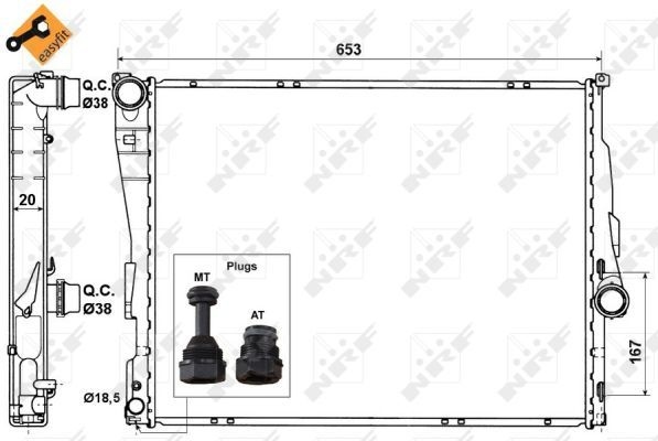 NRF Engine radiator Brazed cooling fins 51582 Radiator, engine cooling,Radiator BMW,3 Limousine (E46),3 Touring (E46),3 Coupe (E46),Z4 Roadster (E85)
