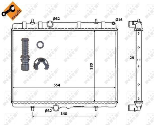 NRF Engine radiator PEUGEOT,CITROËN,DS 50437 1330F5,1330J7,1330S5 Radiator, engine cooling,Radiator,Engine cooler 1330S8,1330W2,1330Y5,133308,133377