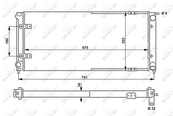 NRF Engine radiator Mechanically jointed cooling fins 58712 Radiator, engine cooling,Radiator VW,GOLF I Cabriolet (155),GOLF II (19E, 1G1)