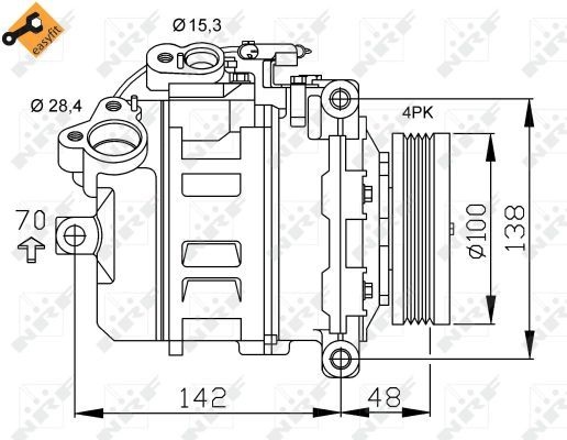 NRF AC Compressor BMW 32433 64506901783,64509174802,64526901783 Compressor, air conditioning 64526917805,64526917859,64526917860,64526983098,6901783