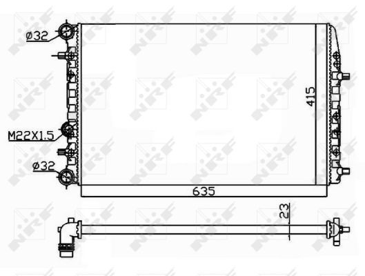 NRF Engine radiator Mechanically jointed cooling fins 50542 Radiator, engine cooling,Radiator VW,SKODA,SEAT,POLO (9N_),Fox Schrägheck (5Z1, 5Z3, 5Z4)