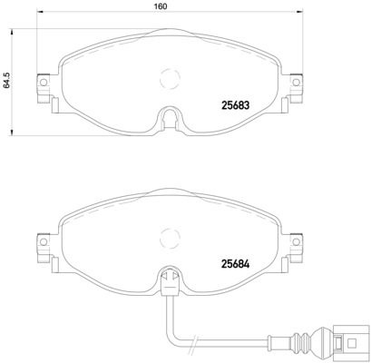 Brake Pad set, Disc Brake P 85 126E Brembo