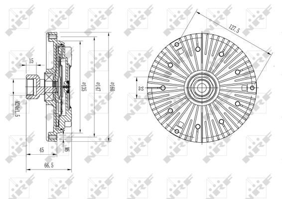 NRF Fan Clutch 49582 Viscous Coupling,Viscous Fan BMW,3 Limousine (E46),5 Limousine (E39),3 Touring (E46),3 Coupe (E46),5 Touring (E39),3 Cabrio (E46)