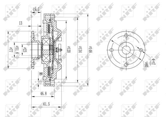 Clutch radiator fan 49639 NRF