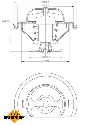 NRF Engine thermostat EASY FIT Opening Temperature: 71°C 725073 Thermostat, coolant,Thermostat MERCEDES-BENZ,BMW,UNIMOG,3 Cabrio (E36)