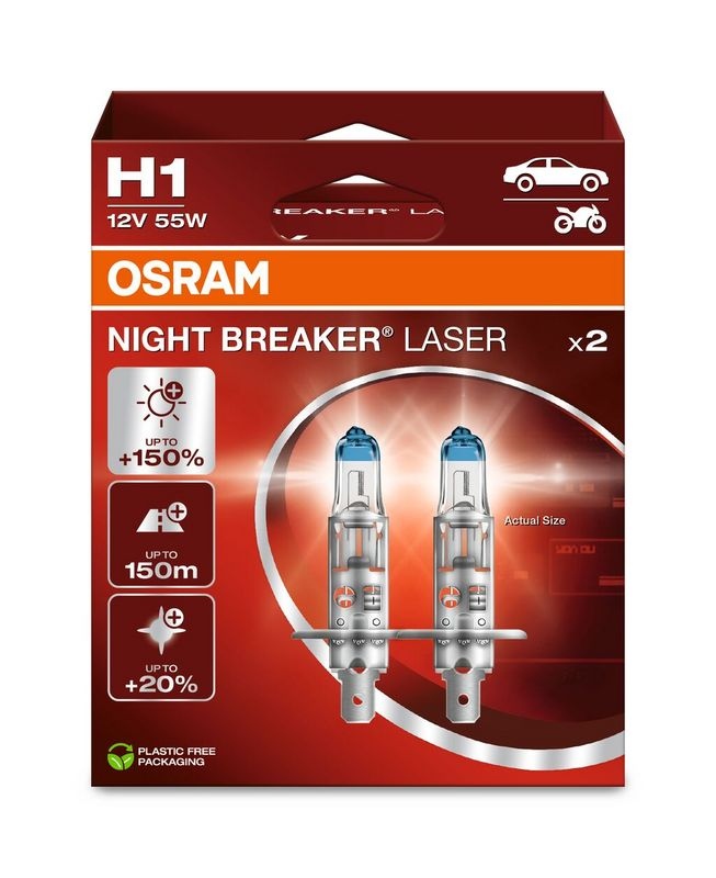 Osram 64150NL-2HB Night Breaker Laser Halogen bulb H1 55W 12V