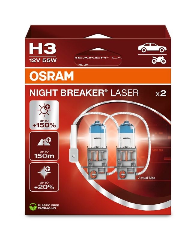 OSRAM 4062172388160 Night Breaker Laser Halogen bulb H3 55W 12V Ca...