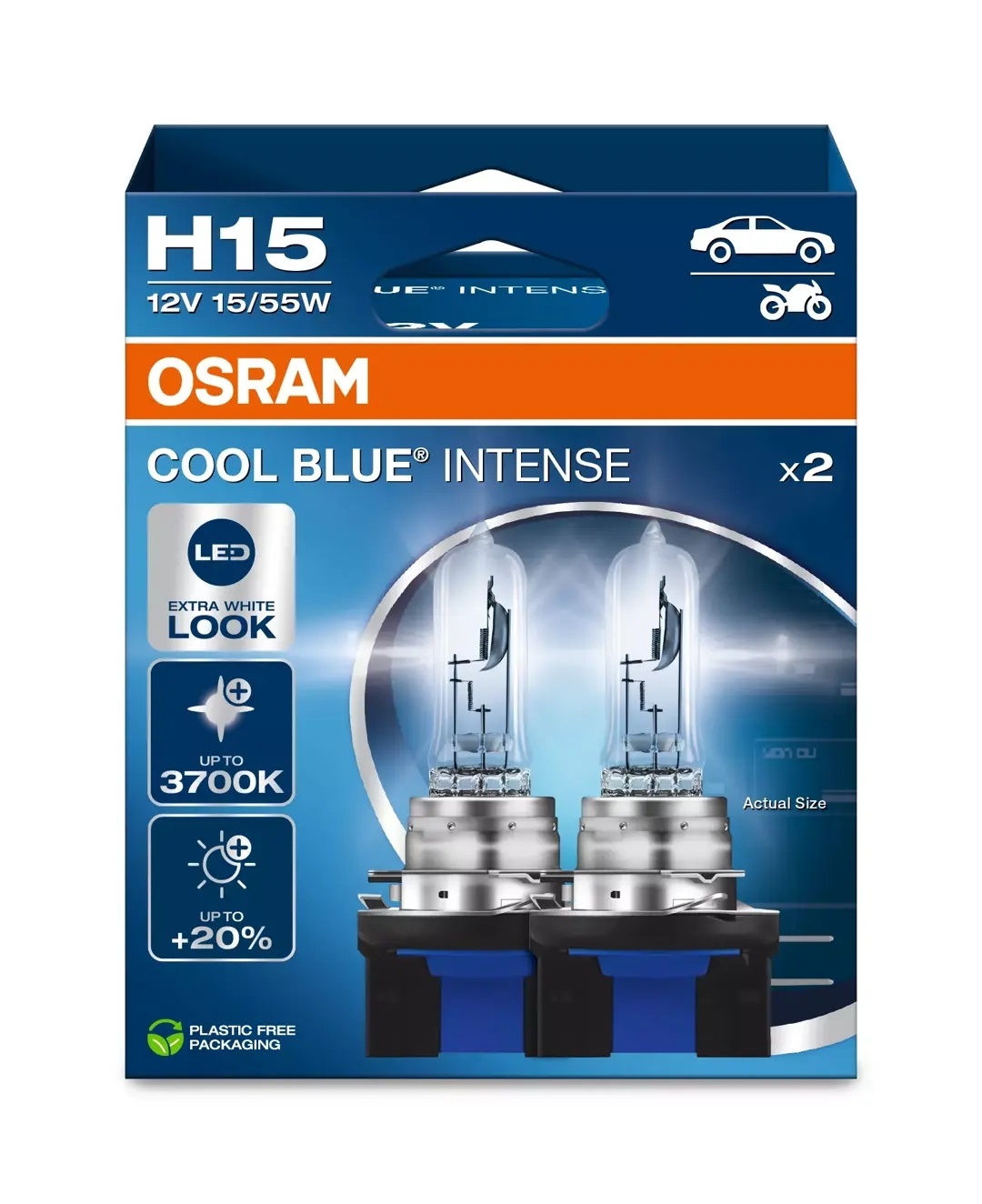 OSRAM 4062172387811 COOL BLUE INTENSE Halogen bulb H15 15/55W 12V ...