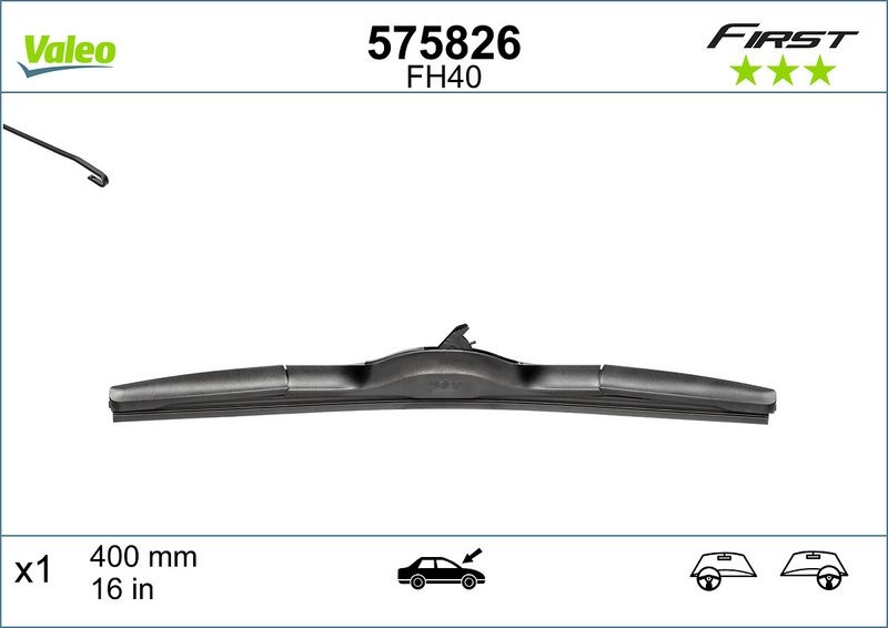 VALEO Wiper blade RENAULT,HYUNDAI,TOYOTA 575826 288901217R,1733611,1733613 1803218,2120688,AB3917528BC,AB3917528CC,CN1517B437CB,98360B1000,983601J920