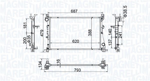 Magneti Marelli Radiator Fiat Bm2039 Storlek 2