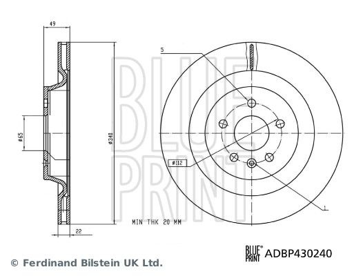 Blue Print Bromsskiva Adbp430240 Mg Adbp430240 Storlek 2