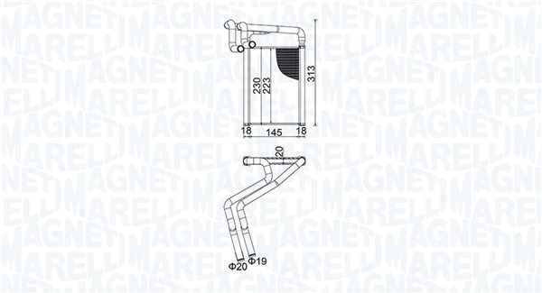 Magneti Marelli Varmare Radiator Innervarme Kia Br488 Storlek 2