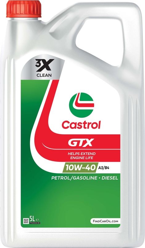 CASTROL Engine oil Castrol GTX 10W-40 A3/B4 Capacity: 5l, Part Synthetic Oil 15F8FC