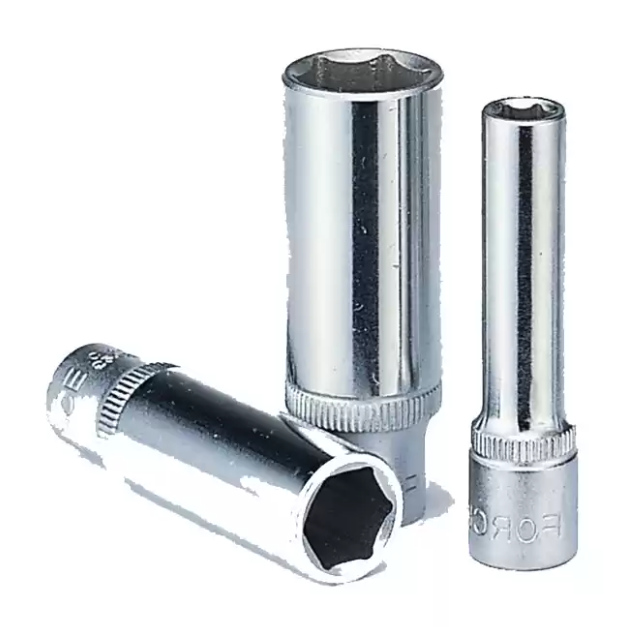 Force Socket long 1/4", 6-sided 8mm