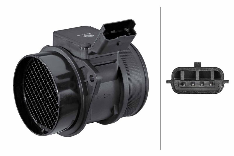 HELLA Mass air flow sensor 8ET 009 142-101 Air mass sensor,MAF sensor FIAT,PEUGEOT,CITROËN,Scudo Kastenwagen (220_),Scudo Kombi (220_)