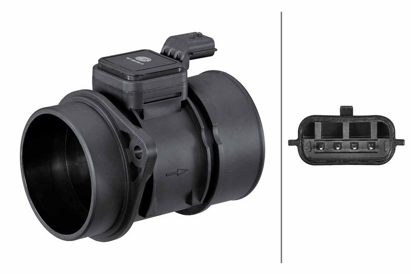 HELLA Mass air flow sensor 8ET 358 095-131 Air mass sensor,MAF sensor RENAULT,NISSAN,DACIA,Clio III Schrägheck (BR0/1, CR0/1),TWINGO II (CN0_)