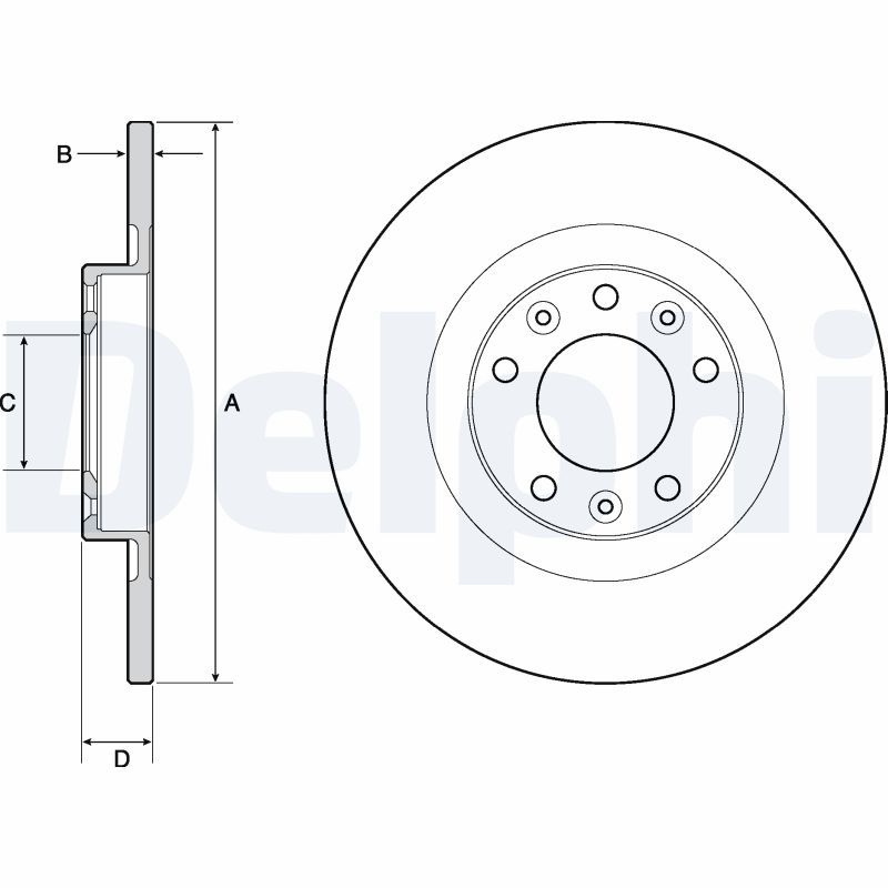 DELPHI Brake disc OPEL,FIAT,PEUGEOT BG4662C 1609583080,1642776480,1609583080 Brake rotor,Brake discs,Brake rotors 1642776480,155253914,155253915
