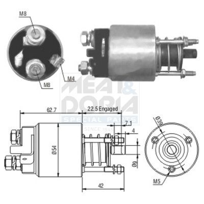 Solenoid startmotor