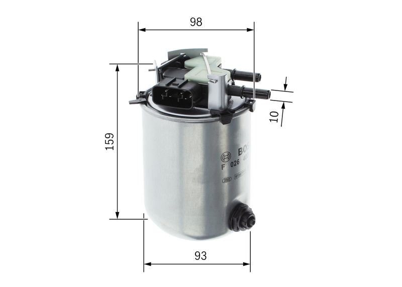 BOSCH Fuel Filter with filter heating F 026 402 288  NISSAN,Qashqai II (J11, J11_),X-TRAIL (T32)