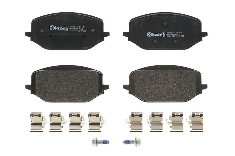 BREMBO Brake pad set PRIME LINE excl. wear warning contact P 61 142 Brake pads,Brake pad set, disc brake OPEL,FIAT,PEUGEOT,GRANDLAND X (A18)