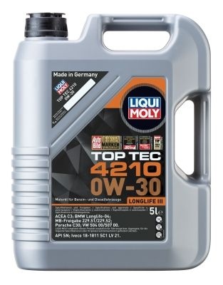 LIQUI MOLY Engine oil Top Tec 4210 0W-30 Capacity: 5l 21605