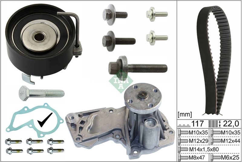 INA Water Pump + Timing Belt Kit FORD,MAZDA,VOLVO 530 0495 30 1004297,1004299,1361983 1376162,1376164,1406479,1472867,1675963,1688697,1778516,1780142