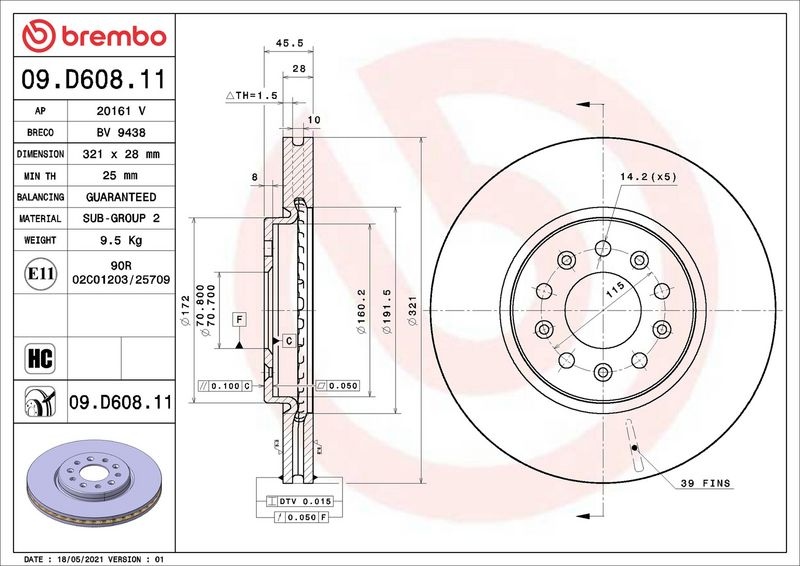 BREMBO Brake disc OPEL,VAUXHALL 09.D608.11 13518653,13517847,13583718 Brake rotor,Brake discs,Brake rotors 13518653,13518653,13517847,13518653