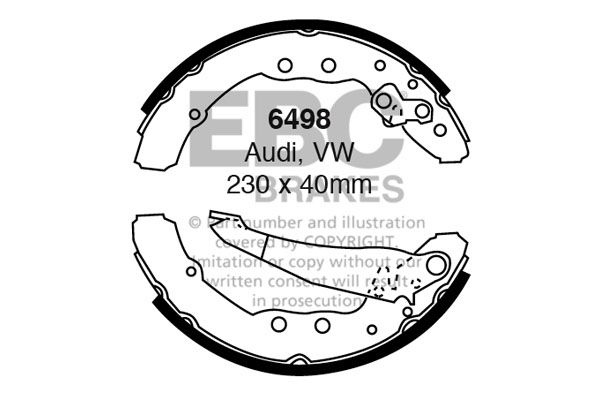 Ebc Bromsbacksats Volkswagen 6498 Storlek 2