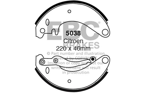 Ebc Bromsbacksats Citroen 5038 Storlek 2