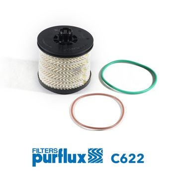 PURFLUX Fuel Filter Filter Insert C622 OPEL,FIAT,PEUGEOT,Zafira Life (K0),Vivaro C Kastenwagen (K0),Vivaro C Combi (K0),Scudo III Kastenwagen