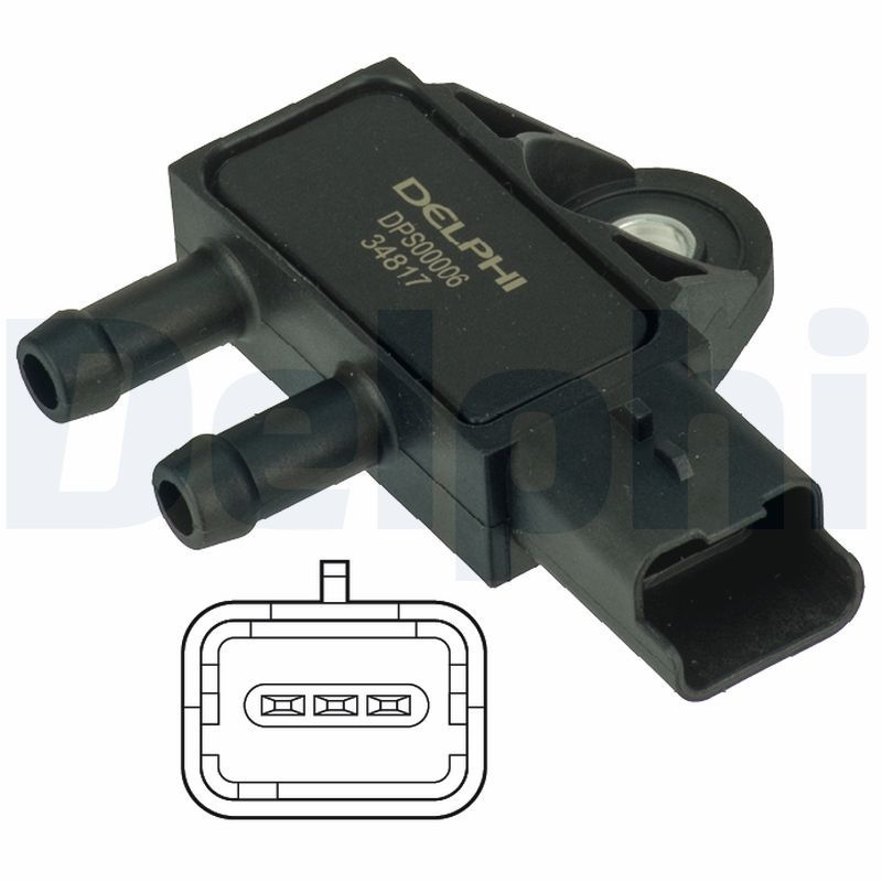 DELPHI Sensors FIAT,PEUGEOT,CITROËN DPS00006 161809,1618Z9,1628LK Sensor, exhaust pressure 9645022680,9662143180,1618Z9,9645022680,9662143180,161809