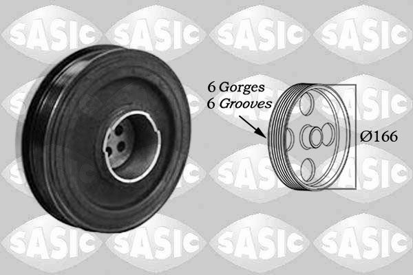 SASIC Crankshaft Pulley Ø: 166mm 2156054 Belt Pulley, crankshaft BMW,3 Touring (E91),3 Limousine (E90),5 Limousine (E60),1 Schrägheck (E87)