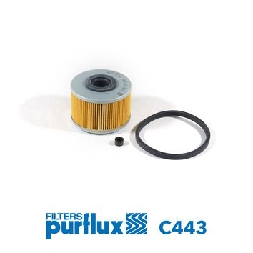 PURFLUX Fuel Filter Filter Insert C443  OPEL,RENAULT,DACIA,Arena Bus (A97),Arena Kastenwagen (A97),ARENA Kasten (TB, TF),CLIO II (BB0/1/2_, CB0/1/2_)