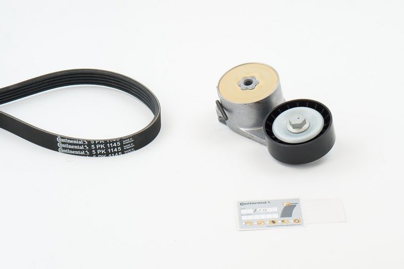 CONTITECH V-ribbed belt set 5PK1145K1 Serpentine belt kit,Auxiliary belt kit FORD,FIAT,LANCIA,KA (RU8),PANDA (169),500 (312),PUNTO EVO (199)